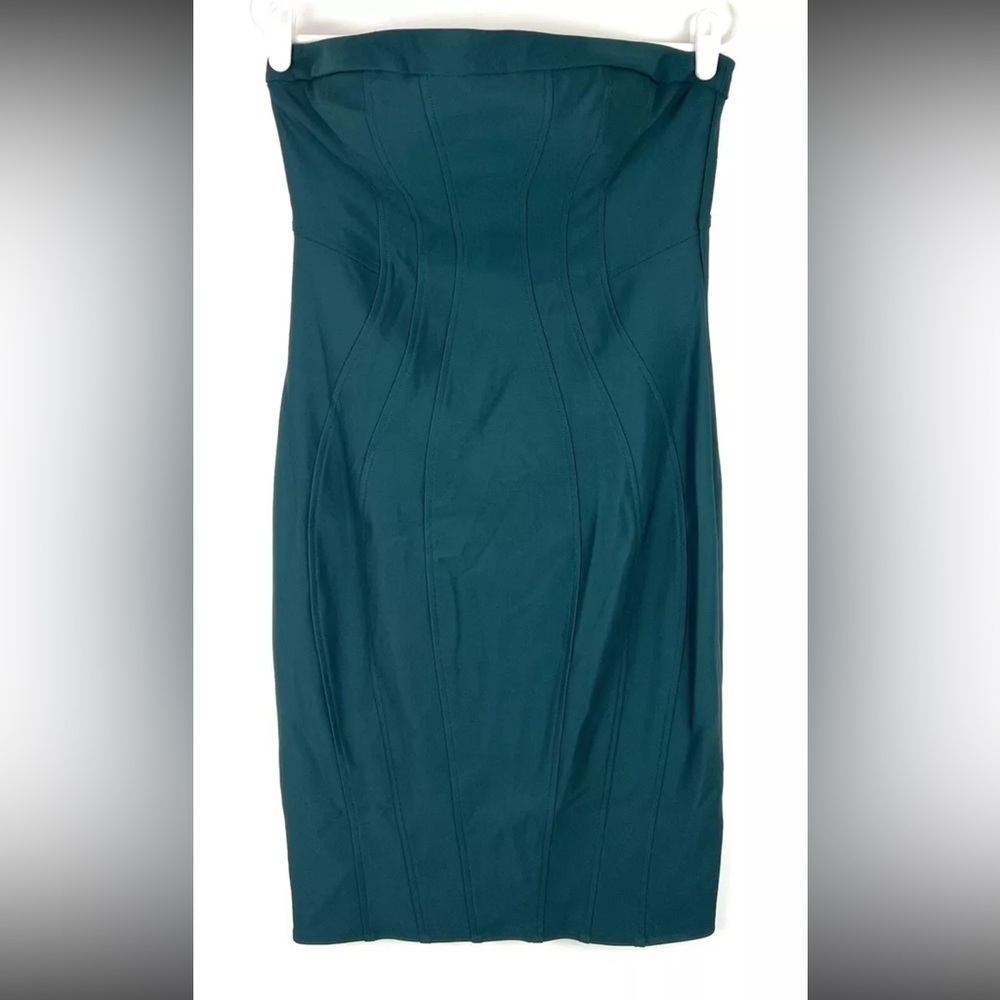 Zac Posen Women’s Rhonda Bandeau Teal Knee Length Dress Size 10
